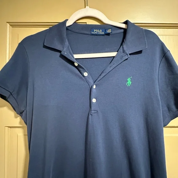Ralph Lauren Navy Green Logo Polo Shirt Dress - Picture 2 of 10